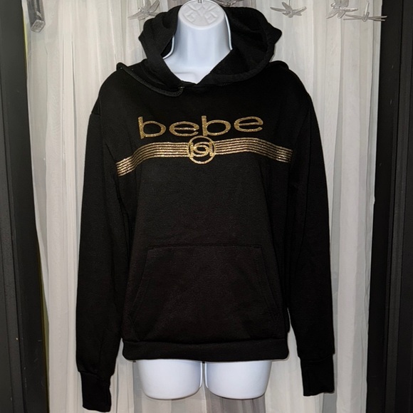 bebe Black Hoodie with Gold Logo - Picture 1 of 7